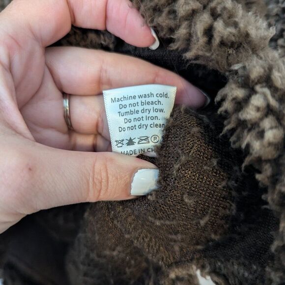 Bianca Women’s Sherpa Pullover Jacket | Brown 1/4 Zip | Size Medium - Picture 5 of 6